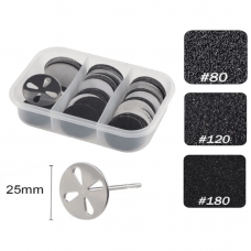 Set of Replacement Abrasives 25 mm (60 pcs.) with Pedicure Disc 25 mm