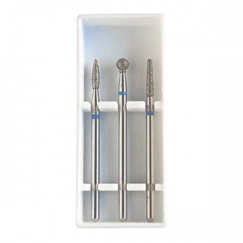 Starter set of 3 cutters (in a plastic case) for thick cuticles, blue 