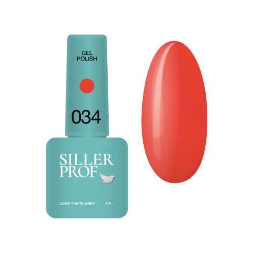 Гель-лак Siller №34 (истинно-коралловый), 8 мл