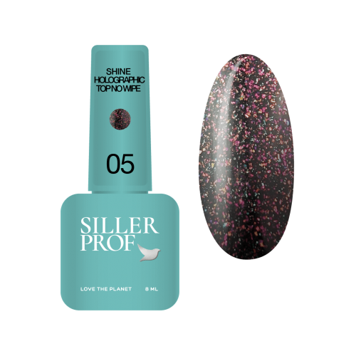 Siller Shine Holografic Top No Wipe №5, 8 ml