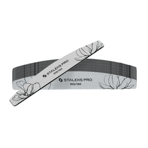 Минерални пили за нокти STALEKS PRO EXPERT 40 100/150 грит (Полумесец) 25 бр