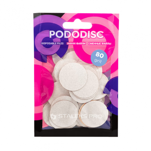White Replacement Files for Pedicure Disc 80 grit STALEKS PRO EXPERT PODODISC L 50 pcs