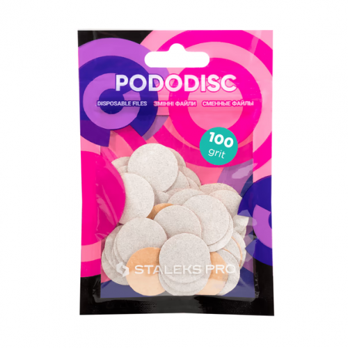 Сменные файлы белые для педикюрного диска 100 грит STALEKS PRO EXPERT PODODISC M 50 шт