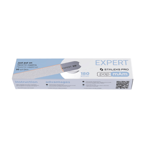 White papmAm Replacement Files for Straight Base 180 grit STALEKS PRO EXPERT 22 50 pcs