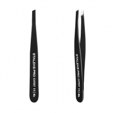 Eyebrow Tweezers STALEKS PRO EXPERT 11 TYPE 4 Black (narrow slanted)