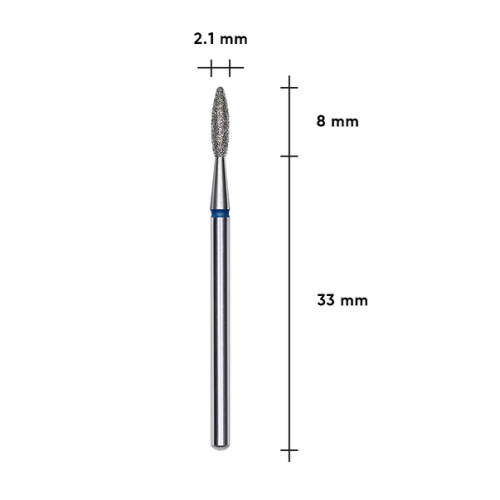 Diamond Drill Bit Flame STALEKS PRO EXPERT 2.1 x 8 mm – Blue
