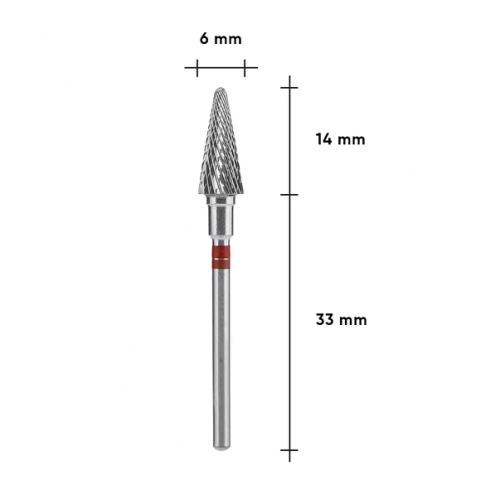 Carbide Drill Bit Cone for Left-Handed Users STALEKS PRO EXPERT 6 x 14 mm – Red