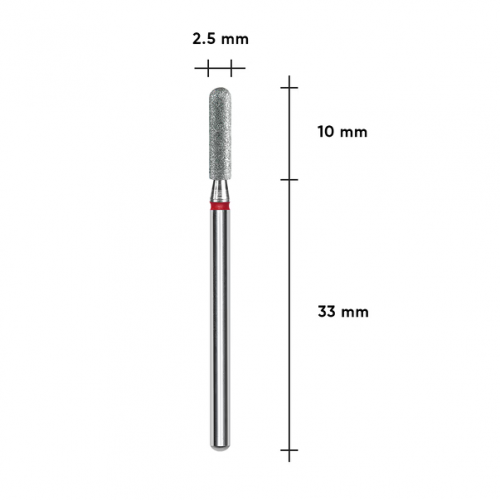 Rounded Cylinder Diamond Drill Bit STALEKS PRO EXPERT 2.5 x 10 mm – Red