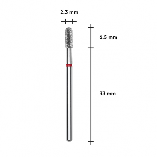Rounded Cylinder Diamond Drill Bit STALEKS PRO EXPERT 2.3 x 6.5 mm – Red