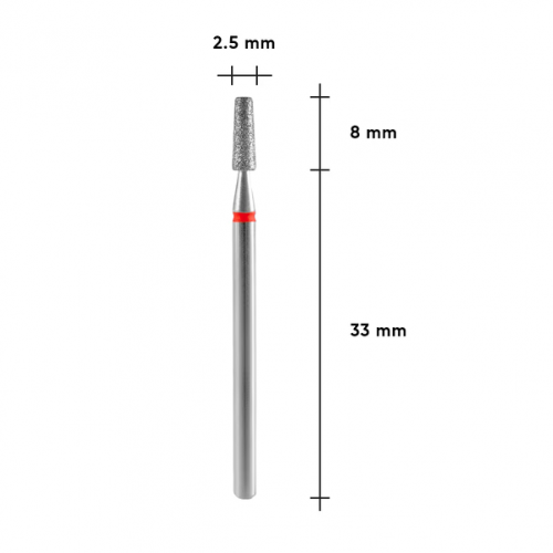 Truncated Cone Diamond Drill Bit STALEKS PRO EXPERT 2.5 x 8 mm – Red