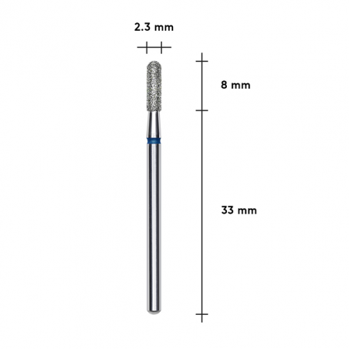 Rounded Cylinder Diamond Drill Bit STALEKS PRO EXPERT 2.3 x 8 mm – Blue