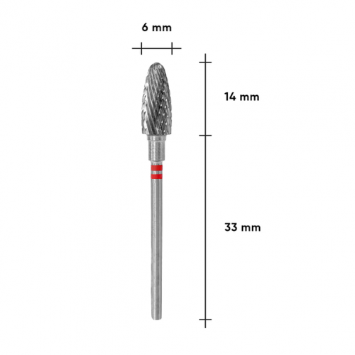Carbide Drill Bit "Corn" for Left-Handed Users STALEKS PRO EXPERT 6 x 14 mm – Red