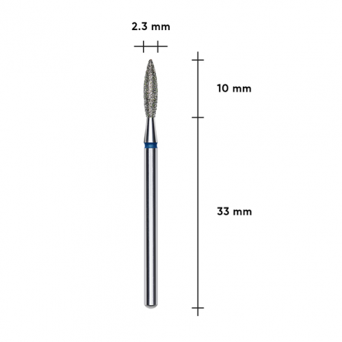 Диамантена фреза Пламък STALEKS PRO EXPERT 2,3 х 10 мм – Синя